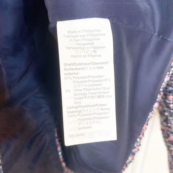 J. Crew Going Out Blazer in Pink Blue White Black Confetti Tweed Women’s Size 6 - Picture 11 of 15